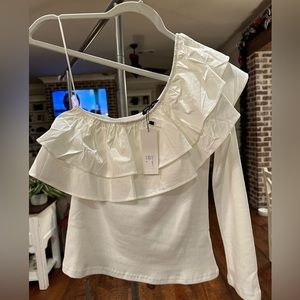 NWT Ruffled One Shoulder Blouse Size Medium